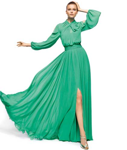 Vestido de madrina verde esmeralda