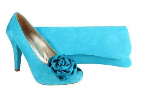 Zapatos de madrina azul turquesa