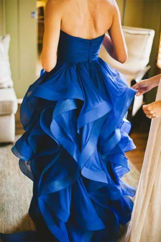 Vestido azul klein de novia